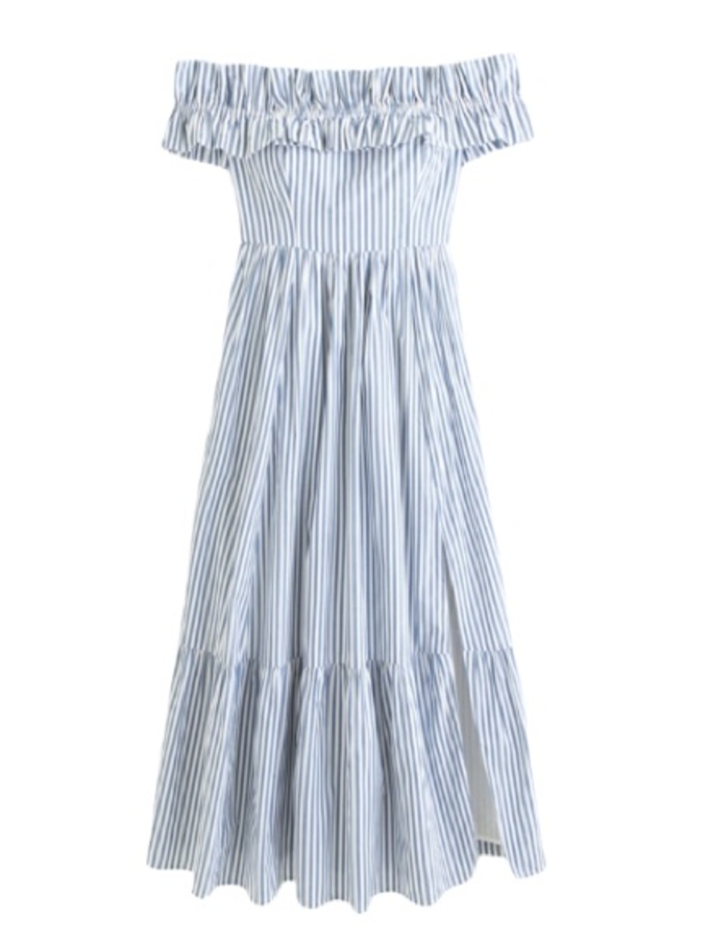 Abercrombie Off-the-Shoulder Striped Midi Dress – Size M - Picture 2 of 8